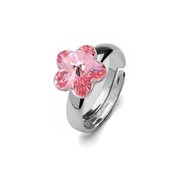 Elegant Blossom Adjustable Sterling Silver Ring | Little Miss Flower Adjustable Ring in Sterling Silver