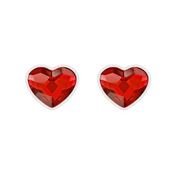 Little Miss Love Heart Stud Earrings | Choose your colour - Personalised Sterling Silver Jewellery Ireland. Birthstone necklace. Shop Local Ireland - Ireland